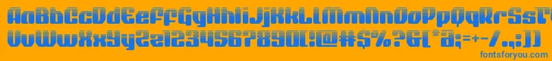 quasarpacerhalf Font – Blue Fonts on Orange Background