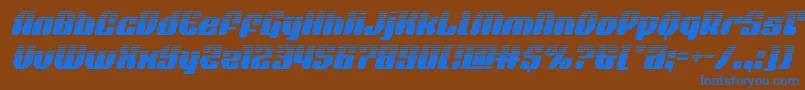 Шрифт quasarpacerhalfital – синие шрифты на коричневом фоне