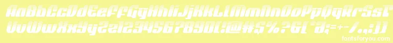 Шрифт quasarpacerhalfital – белые шрифты на жёлтом фоне