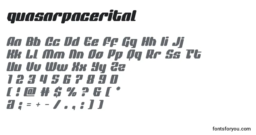 Quasarpacerital Font – alphabet, numbers, special characters