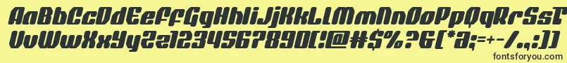 quasarpacerital Font – Black Fonts on Yellow Background