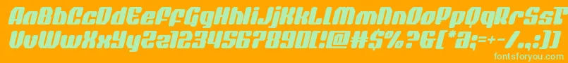 quasarpacerital Font – Green Fonts on Orange Background