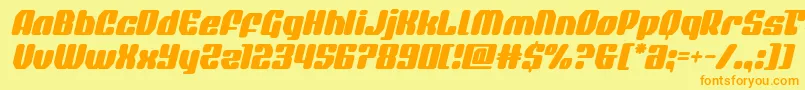 quasarpacerital Font – Orange Fonts on Yellow Background