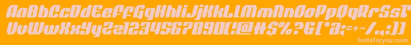 quasarpacerital Font – Pink Fonts on Orange Background