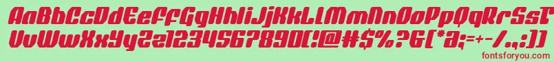 quasarpacerital Font – Red Fonts on Green Background