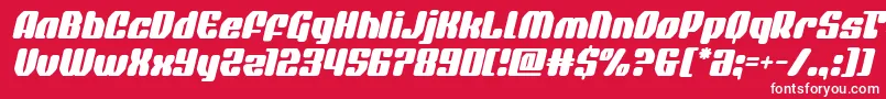 quasarpacerital Font – White Fonts on Red Background