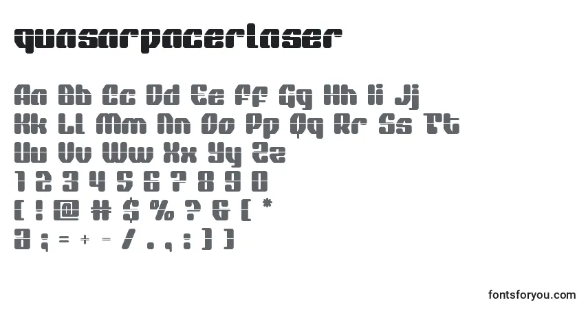 Schriftart Quasarpacerlaser – Alphabet, Zahlen, spezielle Symbole