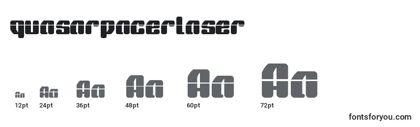 Quasarpacerlaser-fontin koot