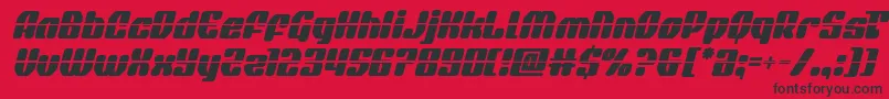 フォントquasarpacerlaserital – 赤い背景に黒い文字