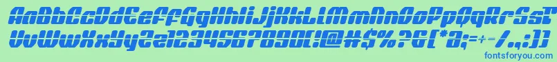 quasarpacerlaserital Font – Blue Fonts on Green Background