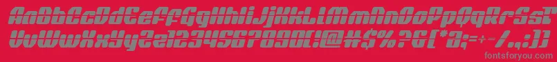quasarpacerlaserital-Schriftart – Graue Schriften auf rotem Hintergrund