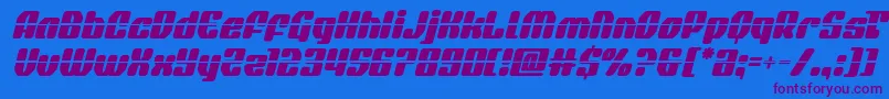 quasarpacerlaserital Font – Purple Fonts on Blue Background