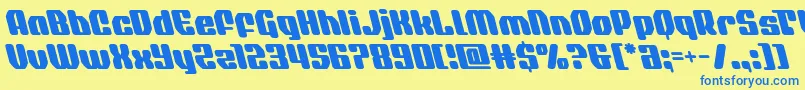 quasarpacerleft Font – Blue Fonts on Yellow Background