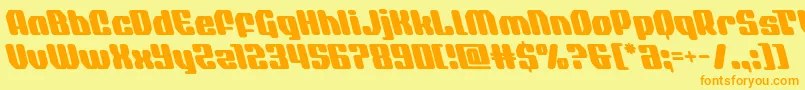 quasarpacerleft Font – Orange Fonts on Yellow Background
