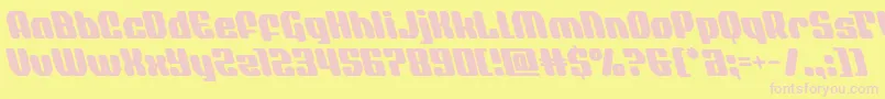 quasarpacerleft Font – Pink Fonts on Yellow Background