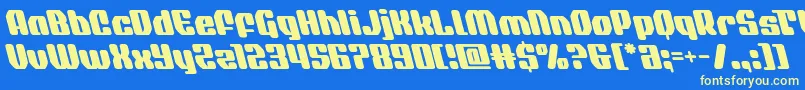 quasarpacerleft Font – Yellow Fonts on Blue Background