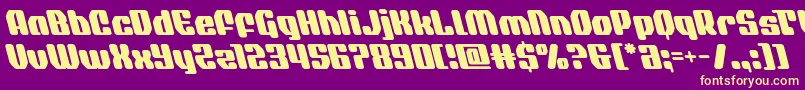 quasarpacerleft Font – Yellow Fonts on Purple Background