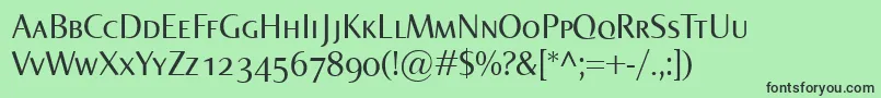 NormaSmallcaps-Schriftart – Schwarze Schriften auf grünem Hintergrund