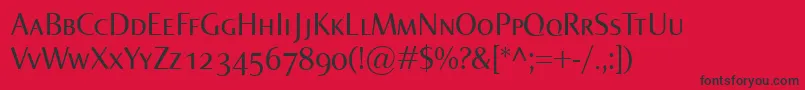 NormaSmallcaps-Schriftart – Schwarze Schriften auf rotem Hintergrund