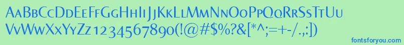 フォントNormaSmallcaps – 青い文字は緑の背景です。