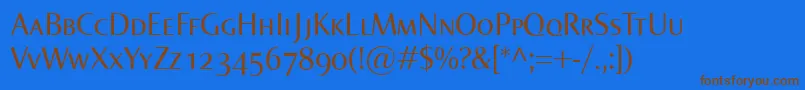 NormaSmallcaps Font – Brown Fonts on Blue Background