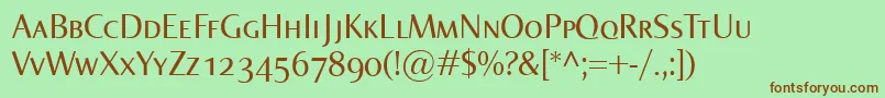 NormaSmallcaps Font – Brown Fonts on Green Background