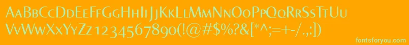 NormaSmallcaps Font – Green Fonts on Orange Background