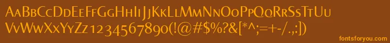 NormaSmallcaps Font – Orange Fonts on Brown Background