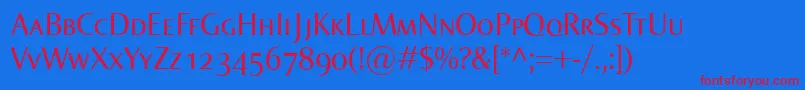 NormaSmallcaps Font – Red Fonts on Blue Background