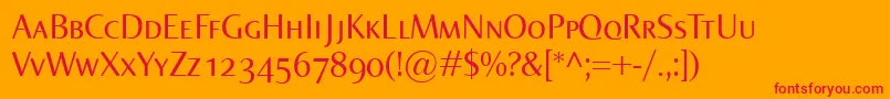NormaSmallcaps Font – Red Fonts on Orange Background