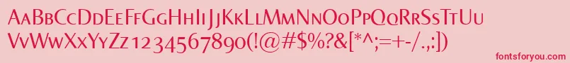 NormaSmallcaps-Schriftart – Rote Schriften auf rosa Hintergrund