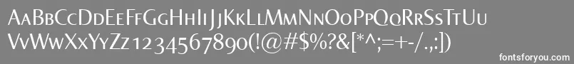 フォントNormaSmallcaps – 灰色の背景に白い文字