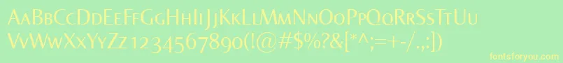 NormaSmallcaps Font – Yellow Fonts on Green Background