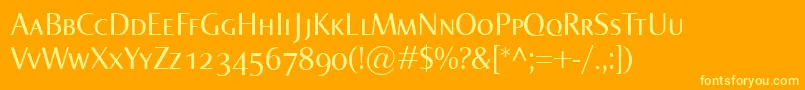 NormaSmallcaps Font – Yellow Fonts on Orange Background