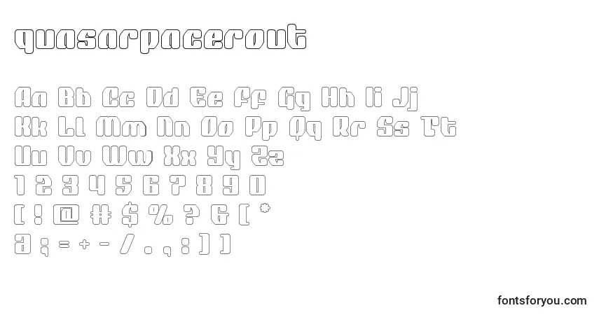 A fonte Quasarpacerout – alfabeto, números, caracteres especiais
