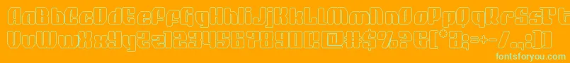 quasarpacerout Font – Green Fonts on Orange Background