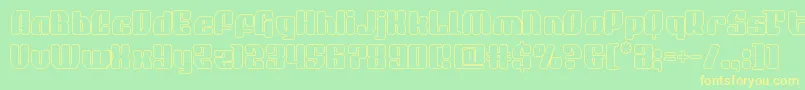 quasarpacerout Font – Yellow Fonts on Green Background