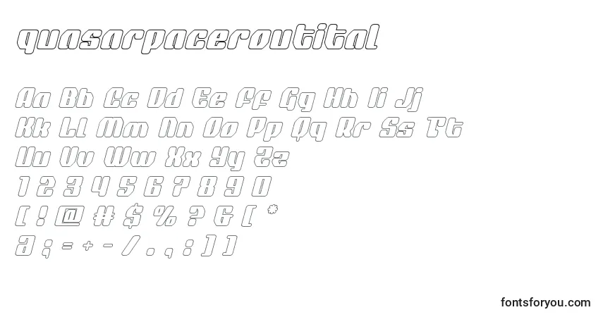 Quasarpaceroutitalフォント–アルファベット、数字、特殊文字