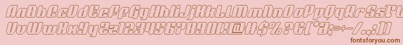 quasarpaceroutital Font – Brown Fonts on Pink Background