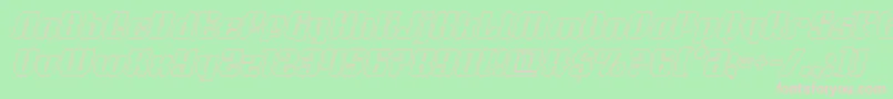 quasarpaceroutital Font – Pink Fonts on Green Background