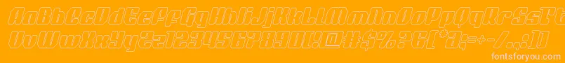 quasarpaceroutital Font – Pink Fonts on Orange Background