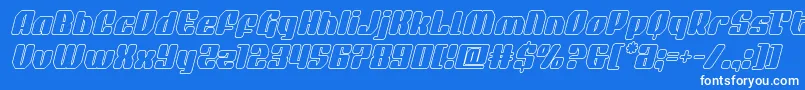 quasarpaceroutital Font – White Fonts on Blue Background