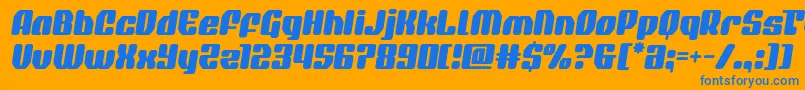 quasarpacersemital Font – Blue Fonts on Orange Background