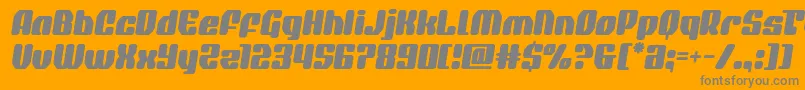 フォントquasarpacersemital – オレンジの背景に灰色の文字