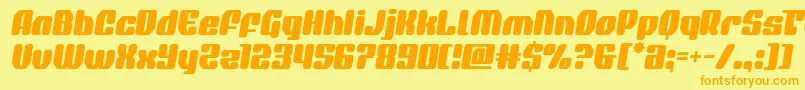 quasarpacersemital Font – Orange Fonts on Yellow Background