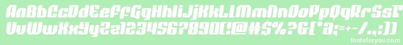 フォントquasarpacersemital – 緑の背景に白い文字