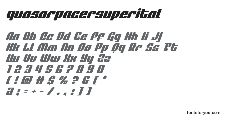 Quasarpacersuperitalフォント–アルファベット、数字、特殊文字