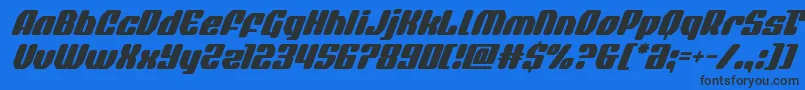 quasarpacersuperital Font – Black Fonts on Blue Background