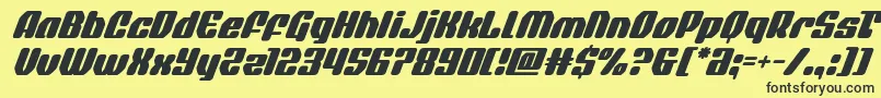 quasarpacersuperital Font – Black Fonts on Yellow Background