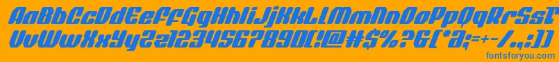 quasarpacersuperital Font – Blue Fonts on Orange Background